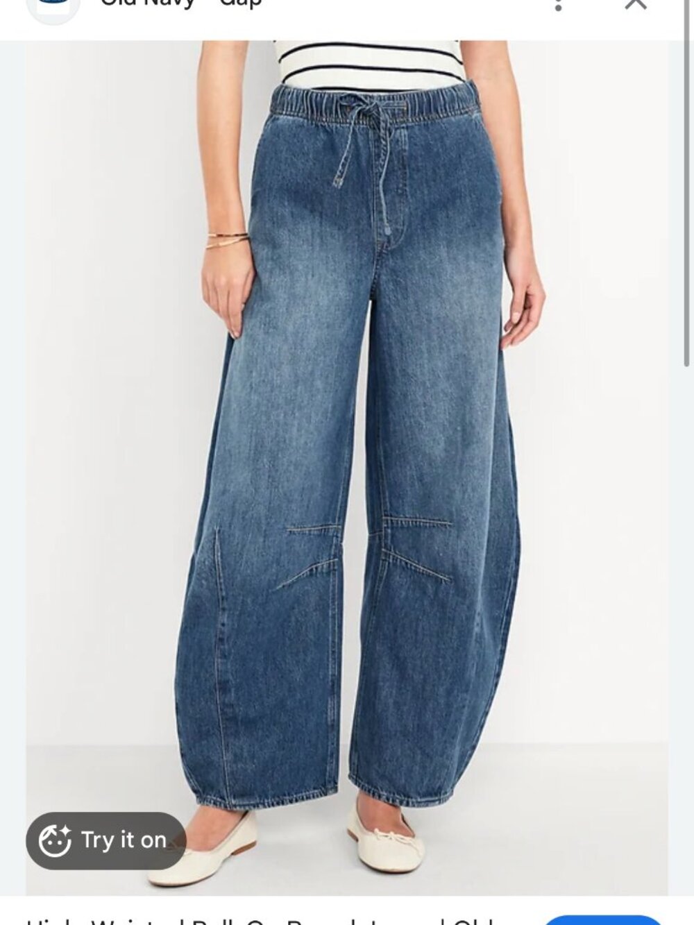 NWT Old Navy Pull-On Barrel Leg Jeans